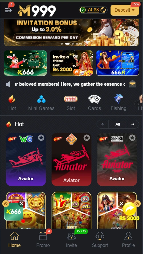 M999 Game interface
